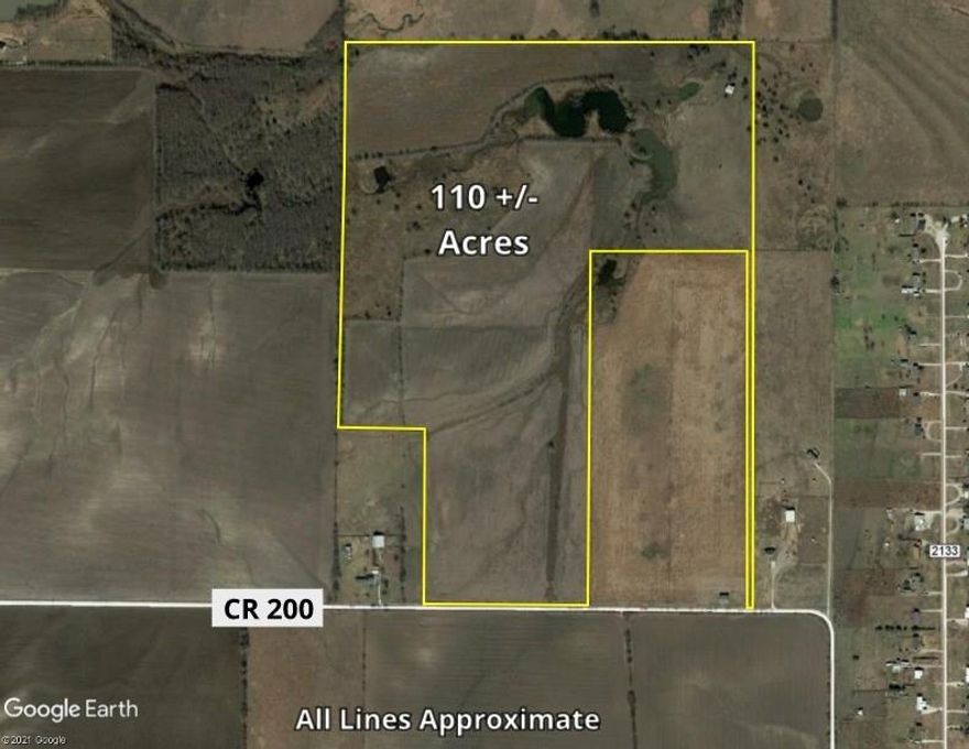 beautiful 110+ac. tract with 2 ponds and great road frontage.  Property has coop water and electric at the road.  Would make a great buy and hold or small acreage subdivision.