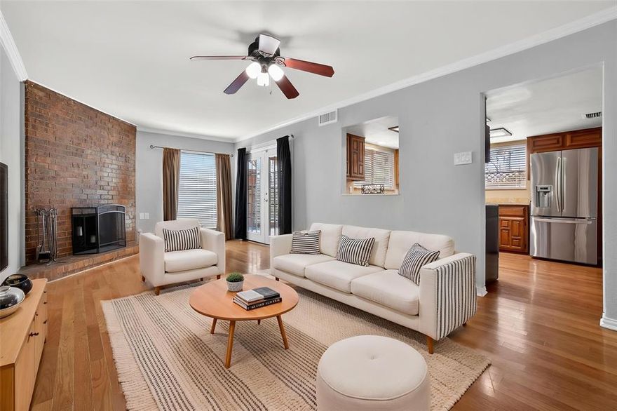 Located just minutes from Brookhaven Country Club, this beautifully updated townhome offers a rare combination of comfort, style, and convenience in one of the area’s most desirable communities. The home sits in a quiet setting while still providing quick access to major highways and toll roads, making commuting to Dallas, Plano, Frisco, McKinney, Prospect, and surrounding areas simple. It is also centrally positioned between DFW Airport and Love Field and only minutes from Addison’s vibrant Beltline district, known for its restaurants, shopping, and entertainment.

Inside, vaulted ceilings and large windows create a bright, open feel throughout the main living spaces. Recent updates include fresh paint, granite countertops, new kitchen cabinetry, and stainless steel appliances, giving the home a clean and modern look while maintaining a comfortable and functional layout that works well for both everyday living and entertaining.

The spacious primary suite offers a private retreat with two walk in closets, dual bathrooms, and direct access to a private patio. The second bedroom provides flexible space that can easily function as a guest room, home office, or creative studio depending on your needs.

Outdoor spaces include landscaped front and back patios finished with contemporary stonework and low maintenance turf, creating an ideal space to relax or entertain. The home also offers excellent parking and storage with a private attached garage, an enclosed carport, and two additional dedicated parking spaces.

Residents of the community also enjoy access to a refreshing pool, providing a great place to unwind and connect with neighbors.