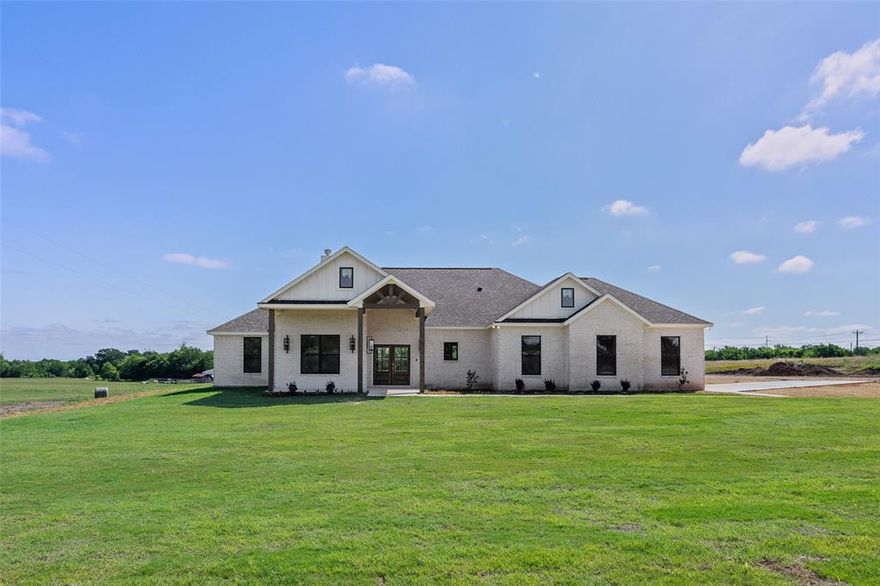 THE BANK SAID NO AND WE SAID YES!!! Seller FINANCING available with flexible terms. Option of 0%, 2%, and 4% financing – No Banks, No Credit, Easy Qualifying! No Banks, No Credit, Easy Qualifying!

Custom-built modern farmhouse on 2 peaceful acres in Granbury! This beautifully designed 4-bedroom, 2.5-bath home offers an open-concept layout with soaring vaulted ceilings, abundant natural light, and a spacious living area anchored by a cozy wood-burning fireplace. The chef-inspired kitchen flows seamlessly into the heart of the home, making it ideal for entertaining and everyday living. The private primary suite features a large walk-in closet, dual vanities, soaking tub, separate shower, and private water closet. Split-bedroom floorplan includes two secondary bedrooms plus a dedicated office that can easily serve as a 4th bedroom or flex space. Enjoy quiet country living from the covered back patio overlooking the expansive acreage, while the professionally landscaped front yard adds exceptional curb appeal. Oversized 2-car garage offers ample storage and workspace. Conveniently located just minutes from Granbury amenities while maintaining the privacy and tranquility of rural living. Builder includes a third-party 10-year warranty for added peace of mind.