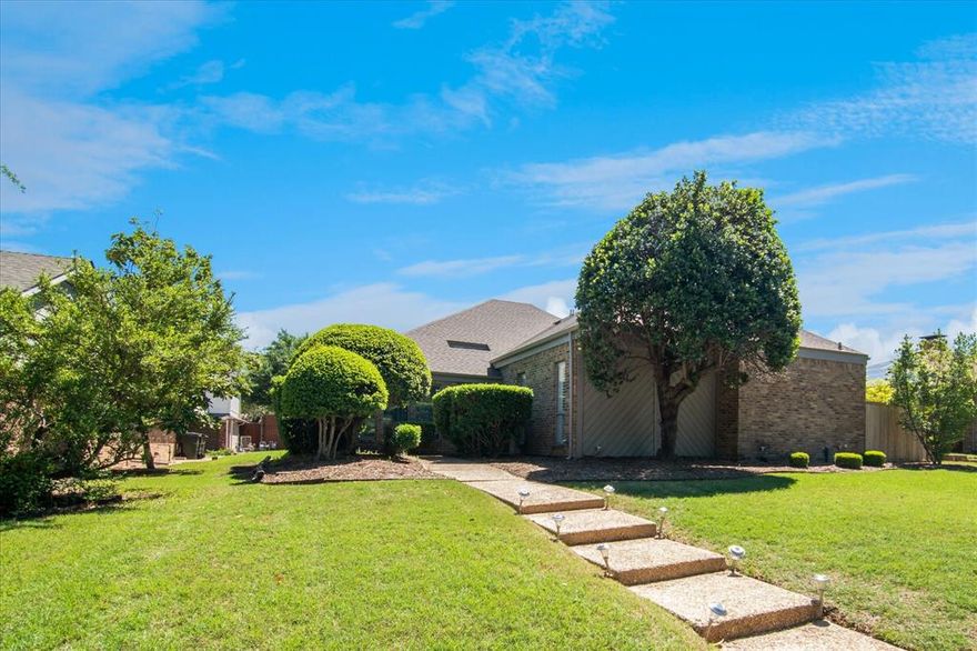 Welcome to 3204 Citadel Drive – a stunning single-story home nestled in the heart of Plano, TX, within the desirable Post Oak Estates! This beautiful 3-bedroom, 2.5-bathroom residence combines timeless character with modern functionality, offering an open-concept floor plan ideal for everyday living and effortless entertaining. Step inside and be greeted by a vaulted ceiling living space, and an abundance of natural light that fills every corner of this inviting home. The spacious main living room is a true showstopper, featuring an elegant fireplace with expansive brick hearth, perfect for cozy evenings with loved ones. Entertain guests with ease at the built-in wet bar, adding both charm and convenience. The second living area offers flexibility as a home office or game room—a space designed to grow with your lifestyle. The bright and airy kitchen opens seamlessly to dining spaces, boasting ample cabinetry, updated finishes, and a layout that makes both hosting and everyday meals a breeze. Retreat to the private primary suite, where you’ll find space to unwind and recharge, along with a generously sized ensuite bath. Two additional bedrooms and a full guest bath provide comfort for family and visitors alike. Step outside to enjoy your peaceful backyard oasis, ideal for relaxing weekends, outdoor entertaining, or simply enjoying a quiet Texas sunset. This is the one you’ve been waiting for—a rare blend of comfort, location, and timeless style in one of Plano’s most sought-after neighborhoods. Don’t miss your opportunity to make this beautiful home yours!