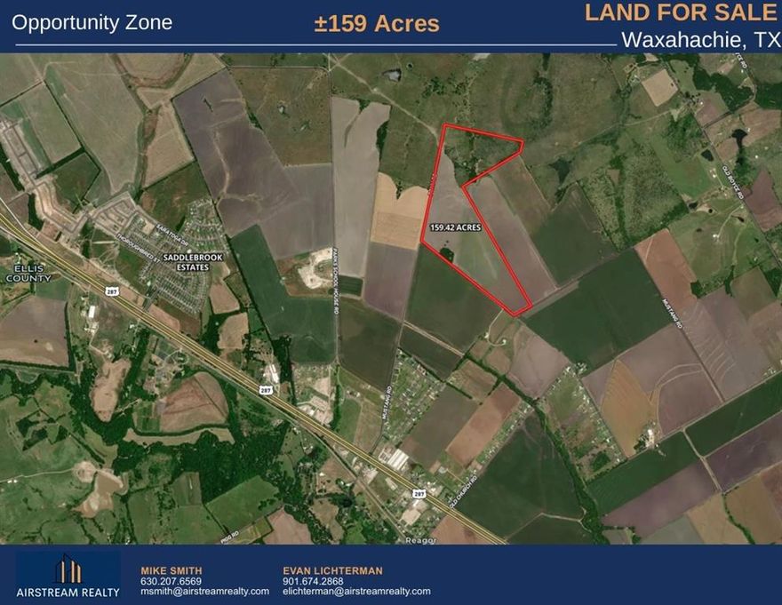 Vacant AG Land within a qualified Opportunity Zone. This prime tract, located in an opportunity zone, offers substantial tax advantages, including the likely deferral or reduction of capital gains taxes. Waxahachie is one of the fastest-growing and most affordable suburbs in the U.S.