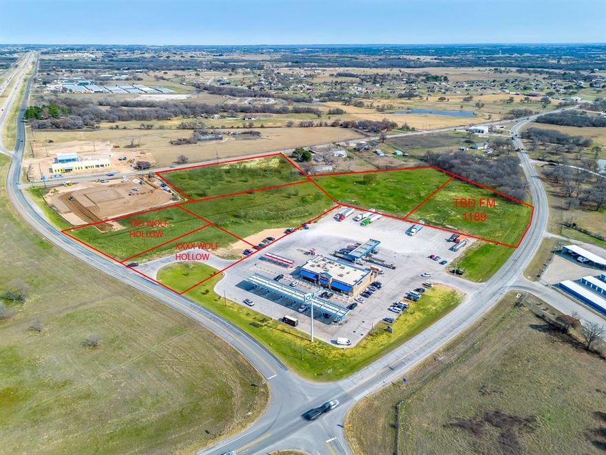 This is a 1 acre lot on I20 service road in Brock Texas, just down from the hard corner where there is a Valero and a Sonic. Water well capable. NO EASEMENTS. This is an ideal location for a grocery store, restaurant... Brock is a growing community with highly sought after schools. People would frequent this location from the surrounding towns of Mineral Wells, Millsap, Lipan and Weatherford, to name a few. And of course the interstate traffic would bring a lot of business. A 75,000 gallon a day Waste Water Treatment Plant Pending. Parker County SUD water taps have been applied for.