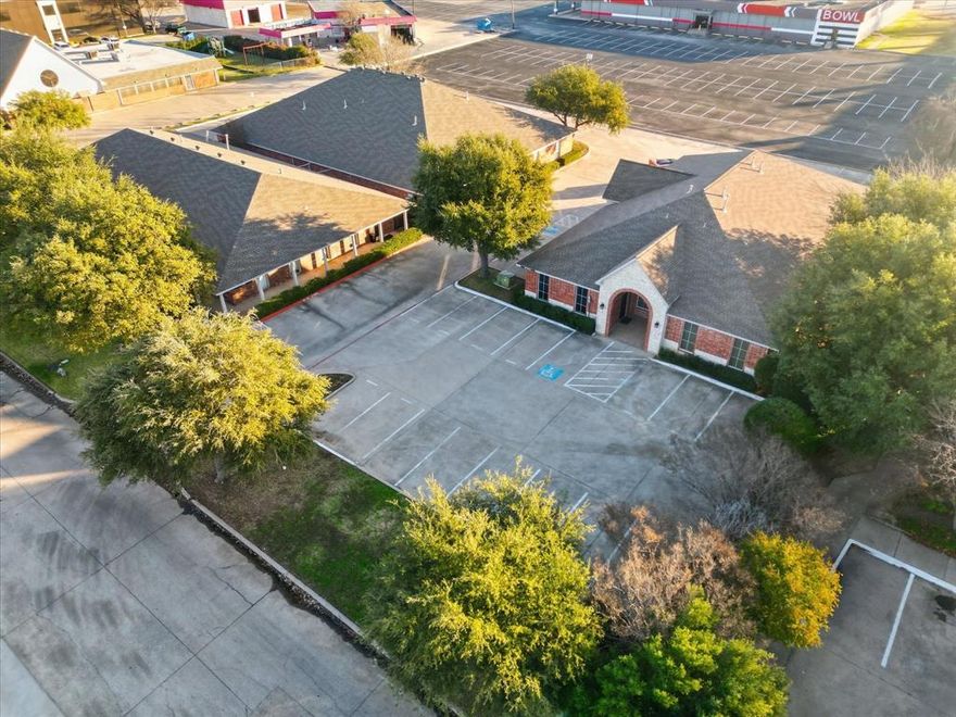 The property consists of three individual buildings with ample, dedicated on-site parking exclusively serving the campus—a rare advantage for office and medical practices. Two buildings feature private exterior access, ideal for owner-users or tenants desiring discreet entry, while the third building is configured with a central interior corridor and shared public restrooms, supporting a more traditional multi-tenant layout.
Ownership has demonstrated consistent pride of care, with ongoing updates and maintenance contributing to the property’s strong curb appeal and functionality. Mature trees enhance the setting, providing a professional, established feel that is attractive to both clients and staff.
Currently 65% occupied, the property presents a compelling value-add or owner-operator opportunity, allowing a buyer to occupy space while benefiting from existing income and future leasing upside. The layout and location are particularly well-suited for medical, wellness, and professional office users seeking proximity to Lewisville’s core while maintaining easy regional connectivity.
This is a flexible, income-producing office campus in a strategic North DFW location—well-positioned for continued demand and long-term stability.