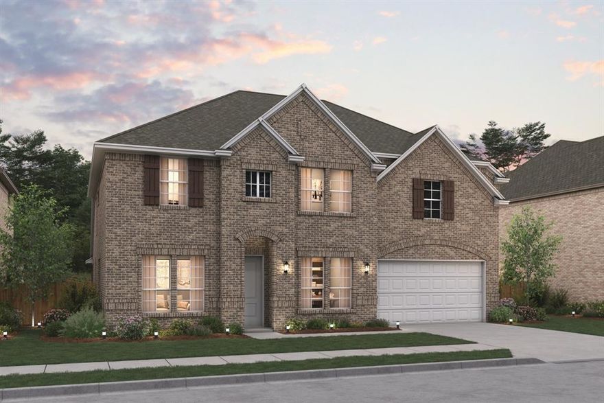 Located in Northwest ISD! This stunning 2-story home provides a comfortable open floorplan with an Extra Suite, ideal for extended stay guests. A private home office followed by an intimate dining room is great for entertaining. The kitchen features a spacious island and overlooks the well-lit great room. A cozy dining area allows access to the covered patio, great for outdoor living. In from the garage, a HovHall and laundry room keep your home tidy. The primary suite with private bath and spacious walk-in closet. A versatile loft, 3 additional bedrooms, and an entertaining media room allow for comfort for all. Located in Wellington, the neighborhood will offer amazing amenities including a resort style pool, multi-use amenity center, playground, and walking trails.