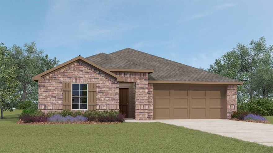 One story, 4 bed, 3 bath, study, open concept, island in the kitchen, covered back porch.