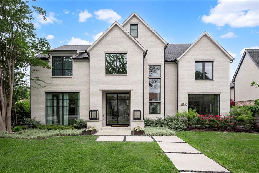 Nestled in the heart of Highland Park and zoned to the prestigious Armstrong Elementary, this exceptional home offers the ideal blend of luxury, location, and lifestyle. Perfectly positioned on an oversized lot 74x150 lot, the property boasts approximately 7,500 square feet of transitional-style living space with unmatched walkability to Armstrong Elementary, MIS, HPMS, Knox Street, Highland Park Village, SMU, and Snider Plaza.

The thoughtfully designed interior welcomes you with a spacious entry and a striking floating marble staircase, setting the tone for the refined elegance throughout. The first floor features a climate controlled wine room off the formal dining room, a large office, a light-filled sunroom, and an elevator servicing all three floors.

Outside, the backyard oasis includes a generous covered porch, resort-style pool, and a grassy play yard—ideal for entertaining or relaxing.

Upstairs, the second floor hosts four spacious bedroom suites, including an elegant primary suite with a spa-like bath, dual vanities, a custom walk-in closet with his and her sides, private washer and dryer, and a dramatic dressing peninsula. A large game room, secondary laundry room, and additional storage closet complete the level.

The third floor offers ultimate flexibility with a private fifth bedroom suite featuring its own living area, full bath, washer and dryer, and a climate-controlled storage room—perfect for guests, live-in help, or multi-generational living.

This home truly has it all—luxury, space, and a premier Highland Park location. A rare opportunity not to be missed.