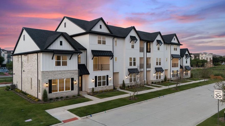 Experience elevated living in the vibrant City Park Place community. Completed in 2025, this stunning 3-bedroom, 2.5-bathroom townhome offers 1,876 sq. ft. of thoughtfully crafted space designed for both style and function. Located in the highly regarded Frisco ISD, the home greets you with an open, light-filled layout where the gourmet kitchen flows seamlessly into the spacious living area—perfect for both casual evenings and entertaining guests. The kitchen features sleek quartz countertops, a large island for meal prep and dining, custom cabinetry, and stainless steel appliances. Upstairs, a flexible loft space is ideal for a home office, media lounge, or play area. The private primary suite boasts a spa-inspired bath with dual vanities, a walk-in shower, and a generous walk-in closet. Two additional bedrooms and bathrooms provide comfort and privacy for family or visitors. Designed with modern living in mind, this home includes energy-efficient climate control, and an oversized two-car garage with extra storage.  Situated near premier shopping, dining, and recreation, this move-in-ready home combines contemporary design, everyday convenience, and an unbeatable location.