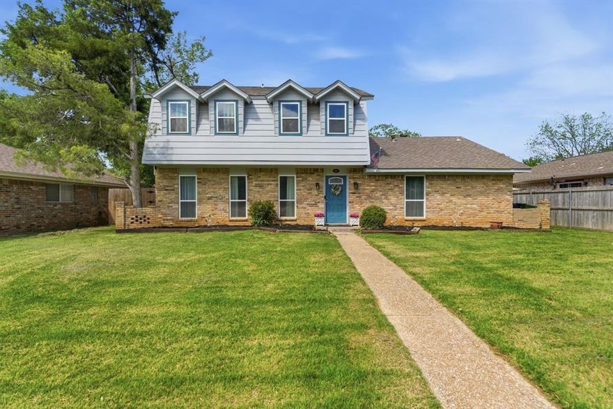 Beautiful and  completely remodeled 5 bedroom, 3.5 bath home in Hickory Creek, ready for you to call your own. This versatile floor plan features a thoughtfully converted garage, now serving as a second primary suite complete with a private ensuite bath, walk-in closet perfect for multi generational living. The inviting living room, centered around a cozy fireplace, flows seamlessly into the updated eat in kitchen, which boasts energy efficient built in appliances, new cabinetry, ample storage, and a bright breakfast nook with bay windows. The serene main primary suite offers a comfortable seating area, ensuite bath, and walk in closet. Upstairs, you’ll find three spacious bedrooms, a Jack and Jill bath, and a large family room ideal for relaxing or entertaining. Step outside to a private backyard patio, perfect for outdoor gatherings. Major recent updates include a new HVAC system and ductwork, windows, flooring, and interior and exterior doors. Ask your agent for supplemental information that will give additional details about the large list of new and replaced items.  This home combines comfort, flexibility, and convenience with three rear parking spaces. Income producing potential for this home as well. Please check with local ordinances if considering rental use. This is an opportunity you don’t want to miss just minutes from Lake Lewisville, coffee shop and fun restaurants. Enjoy the feel of country living in the midst of major cities and don’t forget the water sports and fishing in the area. Lewisville Lake is rated as excellent for catfish, crappie and white bass, and good for largemouth bass and striped hybrid bass. Large and small boat access and guides for a fee. Quick access to E35 interchanges to Denton, Lewisville, Little Elm and Dallas. About 1 mile from Westlake Park and Hidden Beach area.