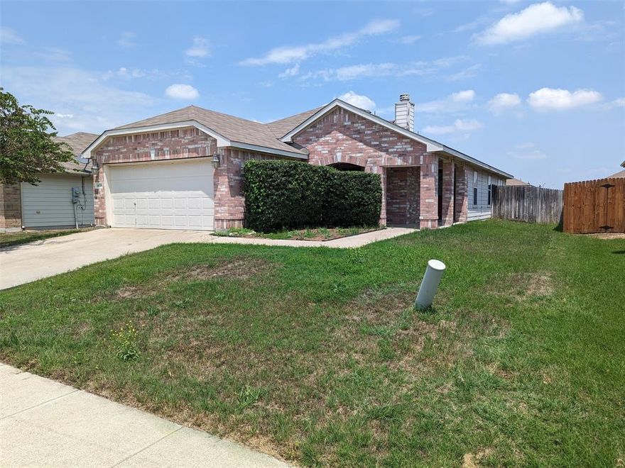 4 bedroom home in Sendera Ranch with an open floorplan, a large dining area in the kitchen, vinyl plank flooring throughout the living room, kitchen, hallway, and bathrooms. The 4th bedroom could also function as a home office. Sendera Ranch offers multiple community pools and playgrounds.