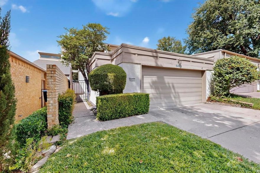 This spacious townhome in an incredible North Dallas location features a versatile layout (DUAL PRIMARIES!) that can flex with your needs. Conveniently located in a quiet & friendly neighborhood near every amenity you could ever need, zoned to top-rated schools in Richardson ISD—including the award-winning Brentfield Elementary! Preston Green residents also enjoy a LOW HOA (includes landscaping) & access to a saltwater pool, outdoor grill & covered seating areas, all surrounded by lush shade trees. Only three units boast direct gated access to the pool, and this townhome is one of them! Front entry is tucked away from the street opening to the main floor with a fabulous 2-story living room featuring a dramatic floor-to-ceiling fireplace, built-in bookshelves, oversized windows (all replaced in 2022) & sliding glass doors to access the private back patio. Amazing natural light throughout! More charming built-ins in the dining area & kitchen, complete with updated SS appliances (microwave, dishwasher & range with air fryer setting—AUG 2022) & hidden utility closet. Fridge, washer & dryer ($3K value—purchased in 2022) are INCLUDED! Large first-floor primary boasts a separate entrance to the front porch, walk-in closet & ensuite that can be accessed from the main living areas OR closed off for privacy. Lofted second floor with office space provides a degree of separation between the first floor & remaining bedrooms. Second primary has a private balcony & dual walk-in closets. Other updates include brand-new turf outside + backyard fence (2025), new tracks & garage door opener (2024), fully rebuilt HVAC (new AC & furnace), NEW ROOF, hot water heater & sliding glass doors replaced (2022). All conveniently located near major highways, minutes from great schools, neighborhood parks, shopping, dining & Prestonwood Country Club.