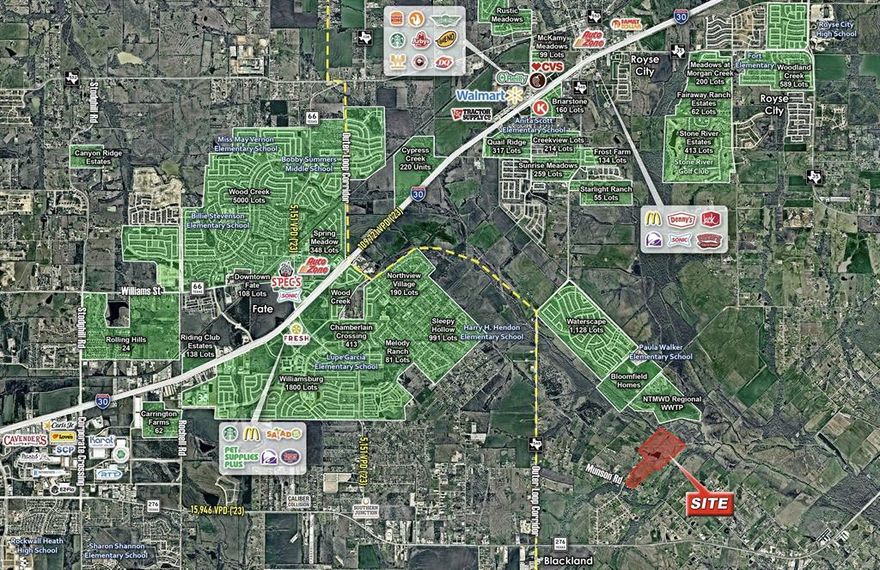 Land Investment or Development tract just south of the actively developing Royse City and just east of the proposed Outer Loop corridor. This acreage is situated along the desirable Munson Rd residential corridor with a small pond at the front and an oversized pond in the middle of the property. Situated within approximately 1.5 miles of the Waterscape master-planned residential community. Highly accessible with Munson Rd frontage providing access to FM 548 (the proposed Outer Loop corridor) and S.H. 276, both of which are within 1 mile of the property, providing accessibility to Interstate Highway 30. Located in the ETJ of Rockwall and designated Medium Density Residential on the City of Rockwall Future Land Use Plan. Cash S.U.D. water along Munson Rd. NTMWD regional wastewater treatment plant to the north on Crenshaw Rd. Marketing brochure available upon request.