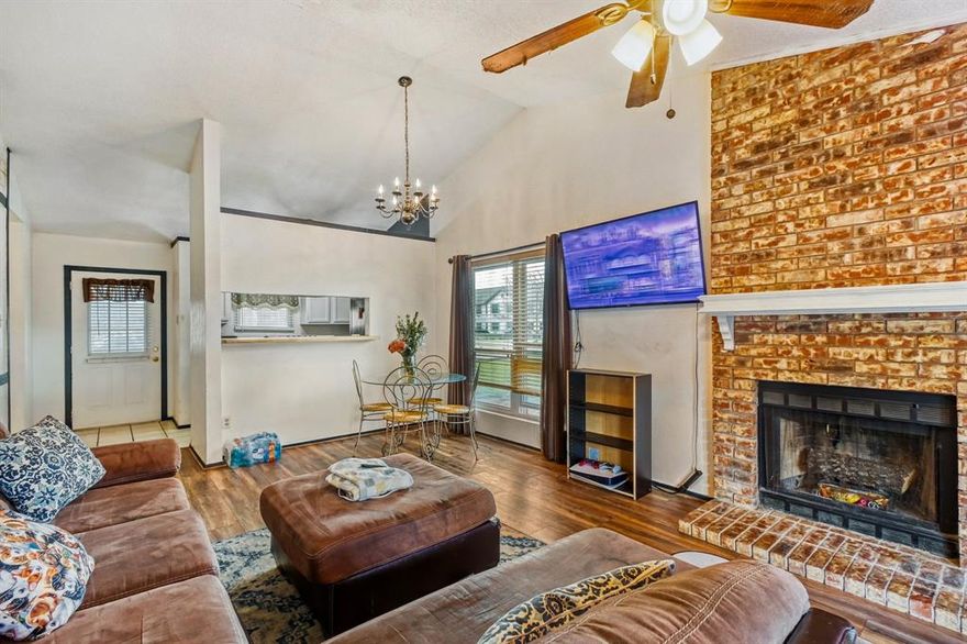 Charming 2-bedroom, 1.5-bath brick duplex located in the heart of Mesquite! This well-maintained home features durable tile flooring in the kitchen, vinyl flooring in the living room, and comfortable carpet in the bedrooms. Enjoy the convenience of washer and dryer connections and a functional layout designed for easy living. The home also offers a spacious front porch perfect for relaxing, a private patio for outdoor enjoyment, and a generous front and back yard. Additional highlights include a driveway for convenient parking and a roof in great condition. Conveniently located near shopping, dining, schools, and major highways, this townhome is a great opportunity for homeowners or investors alike.