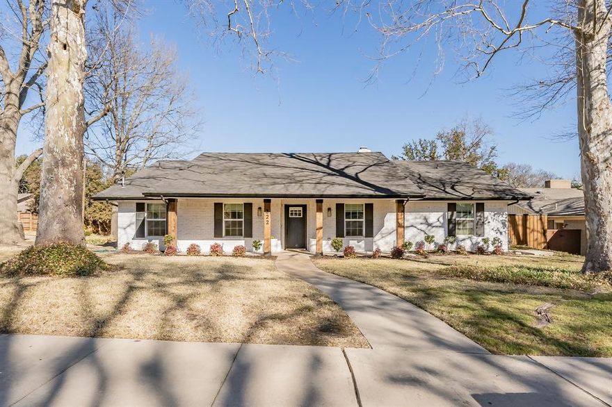 322 Canyon Ridge is a complete, uncompromising renovation set on one of the largest privately held lots in Canyon Creek. 0.85 acres of mature tree canopy, beautiful flowers, and absolute privacy create something neighborhoods across DFW simply cannot offer.

Land of this scale, in a neighborhood this desirable and family friendly, does not come available. The lot alone — and the kind of quiet that only mature trees and generous space can provide — represents a generational opportunity on one of Canyon Creek's most sought-after street, steps from Prairie Creek Park and Canyon Creek Country Club.

Inside, the renovation is thoughtful and thorough. The five bedrooms and three full baths are ready to support any family. The wide-plank engineered hardwood running throughout makes the house feel light and sophisticated. The main living room anchors around a white painted brick fireplace beneath an exposed beam and skylight — warm, architectural, and entirely original in character. A sun-filled master bedroom with white brick accent wall and a backyard view that goes on forever is an oasis. 

The chef’s kitchen is designed for real use and ready for hosting: a substantial quartz island, six-burner gas range, wall-mounted hood, double ovens, wine fridge, and custom cabinetry — a professional-grade environment. The primary bath is spa-calibrated — freestanding soaking tub, frameless glass shower with penny tile, custom wood vanity, geometric accent wall, and matte black fixtures throughout.

Plano ISD. Prairie Creek Park at the end of the street. Canyon Creek Country Club minutes away. The full DFW Metroplex is effortlessly accessible.

This is your opportunity to own nearly an acre of land in one of the most desirable neighborhoods in Dallas and Collin County - with a beautifully remodeled house ready to enjoy.