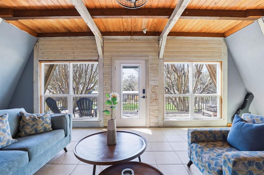 PRICE IMPROVEMENT – Exceptional Value! Now one of the best-priced homes per square foot in the neighborhood. This is not your typical A-frame. While it features the charm of A-frame architecture, much of the home is traditional construction, creating a layout that feels larger and more functional than most A-frames. This turnkey, renovated home blends character with modern comfort. The inviting living room features wood ceilings with exposed beams and a sleek electric fireplace, creating a warm and cozy gathering space. The fully remodeled kitchen is designed to impress with butcher block countertops, brand-new cabinetry, new appliances, and a spacious walk-in pantry—perfect for everyday living and entertaining. A versatile game room with a charming barn door adds flexible living space ideal for recreation, a home office, or a second living area. 
The primary suite offers dual sinks, a large walk-in shower, and a generous walk-in closet. The third level provides approximately 1,000 sq ft of attic space ready to be finished, offering incredible potential for a studio apartment, creative space, guest suite, or additional living area. Additional highlights include plenty of storage, a brand-new roof (2025), and a dedicated parking pad with space for a boat or camper. The HOA also provides exclusive access to a community boat launch and fishing pier. With its unique architecture, spacious layout, thoughtful upgrades, and future expansion potential, this home offers exceptional value and a truly special place to call home.