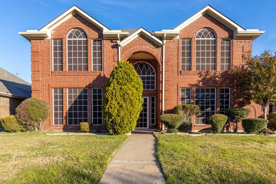 Large family home with 4 bedrooms with a study that can be used as a 5th bedroom.  Highly functional layout, especially for multi-generational living or a growing family.   Primary bedroom downstairs with a large ensuite bath with separate tub and shower and double sinks and make-up vanity sitting area and large walk-in closet.  The downstairs study could be used as the 5th bedroom with a convenient full size bath.  This home has a cozy family room with floor to ceiling brick gas wood burning fireplace.  There is also a formal living dining area when you walk in next to the staircase.   Kitchen has gas cooktop with separate oven and built-in microwave.  Granite countertops, breakfast bar and island open to the living area.  Upstairs is a large family room overlooking the downstairs with 3 oversized bedrooms and closets.  Nice size backyard with covered patio and privacy fence and storage building.  2 car garage with an additional 2 car carport in back.  Lots of extras make this home a great family home.