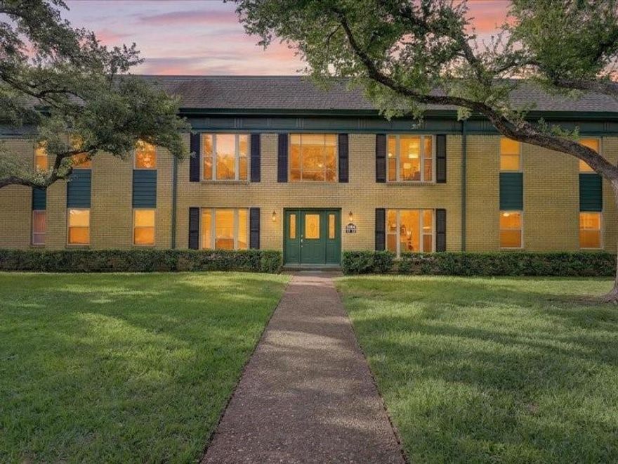 Heart of Dallas living at its best — location, location, location.  
This move-in-ready home features fresh paint, modern cabinetry, granite countertops, and a classic subway tile backsplash. The open-concept layout makes entertaining effortless, offering flexible space for dining, lounging, or working from home.

Two spacious bedrooms include walk-in closets and updated ensuite baths, providing comfort and privacy for residents or guests. Step outside to enjoy courtyard views, beautifully maintained grounds, a sparkling community pool, and secured covered parking.

The HOA covers maintenance of the grounds, maintenance of the structure, management fees, sewer, trash, and water—making this home not only beautiful but budget-friendly.

Community amenities include a gated pool surrounded by mature trees, plus one covered parking space with convenient access to major highways. With two bedrooms, two bathrooms, and 1,671 square feet on the first floor, this home offers the perfect blend of urban energy and comfortable living.

All of this is within walking distance to Greenville Avenue, Central Market, Ridgewood Trail, and just minutes from SMU.