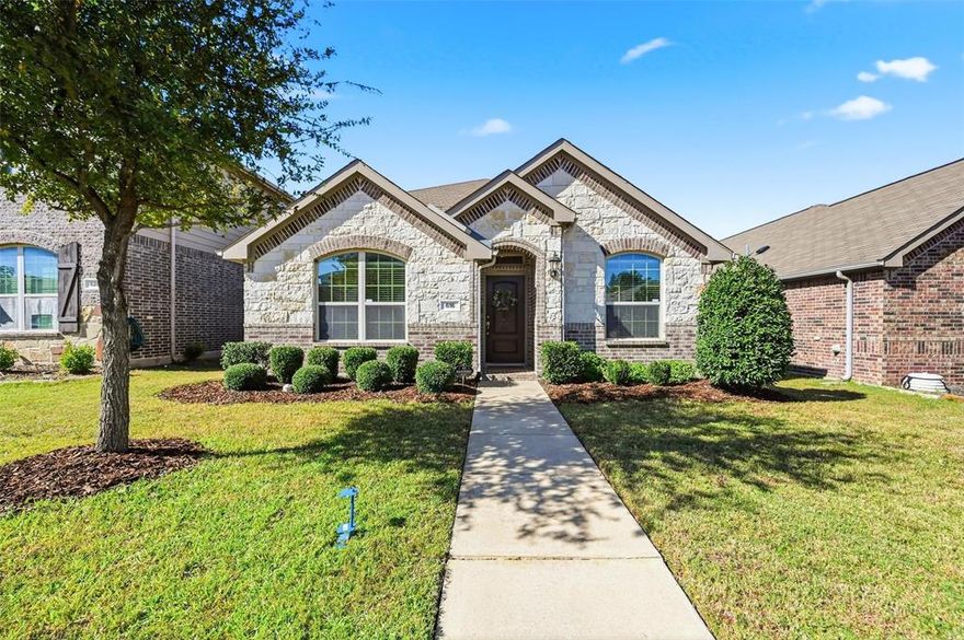 OPEN HOUSE SUNDAY December 14th, 11-1. MOVE-IN READY! Immaculate single-story 4-bedroom, 2-bath home in Cross Oak Ranch. Open-concept floor plan with spacious living area flowing into the kitchen featuring granite countertops, stainless steel appliances (refrigerator included), abundant cabinets, and two pantries. The primary suite is split from secondary bedrooms and offers an en-suite bath with garden tub, separate shower, linen closet, and walk-in closet. Enjoy the cozy fireplace and covered patio overlooking a low-maintenance backyard.  AC replaced in 2025. Air handler replaced in 2024. Community amenities include pools, playgrounds, walking trails, and a neighborhood lake. Elementary and middle schools within walking distance; new high school under construction nearby. Convenient access to Hwy 380, Lewisville Lake bridge to I-35, and the Dallas North Tollway. Close to a new Sprouts.  Target, and Kroger (under construction) plus dining and shopping. Schedule your showing today!