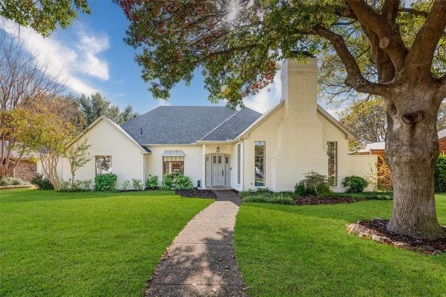 Beautifully updated and truly turn-key, this stunning ranch-style home in sought-after Country Forest blends modern upgrades with timeless charm. Remodeled throughout, the home offers 4 bedrooms, 3 full baths, two generous living areas, an inviting eat-in kitchen, and a sparkling pool perfect for Texas summers.

The formal living and dining rooms welcome you with exposed beams, a classic brick fireplace, and views of the beautifully landscaped front yard shaded by mature trees. The updated kitchen opens to a spacious den anchored by a tray ceiling, creating a seamless flow for everyday living and entertaining. This side of the home also features a private guest suite with full bath, a large laundry room, and direct access to the attached two-car garage.

On the opposite wing, you’ll find two secondary bedrooms connected by a Jack-and-Jill bath, along with the private primary retreat featuring an updated ensuite bath and great storage. The home offers abundant closets and built-ins throughout.

The backyard feels like your own private oasis — complete with a large patio, mature landscaping, and a refreshing pool ideal for gatherings and and all year round use.

Updates include: Interior and exterior paint, roof, gutters, a new AC unit, energy-efficient windows, upgraded light fixtures, expanded flooring into all bedrooms, and more.