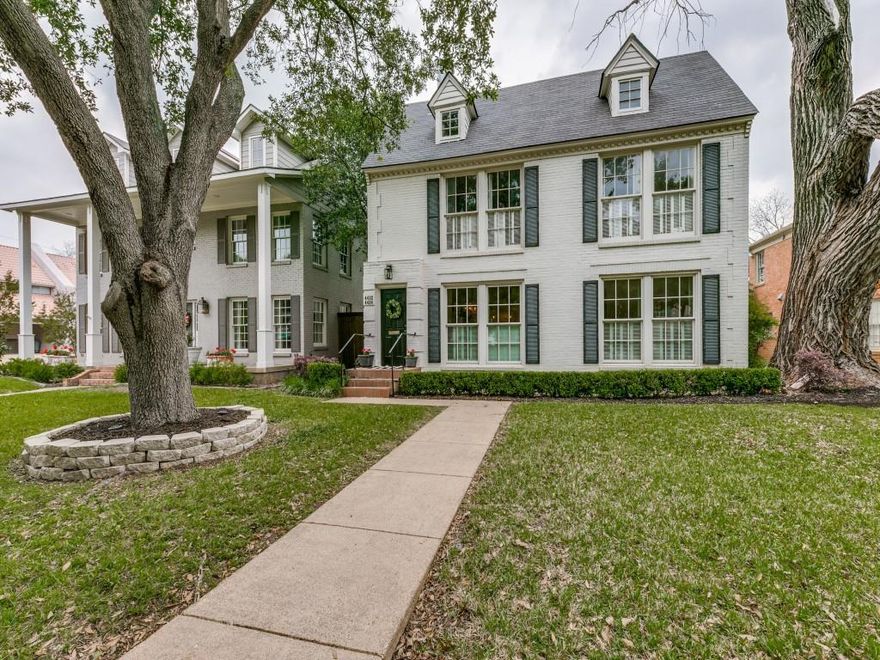 Wonderful opportunity for investors to capitalize on the prestigious Highland Park ISD.  This duplex is steps away from the high school and zoned to the wonderful Bradfield Elementary. The first floor unit underwent a stunning renovation in 2014 featuring a beautiful hand-carved white marble surround and mantle for the living room fireplace. The kitchen is undoubtedly a chef's dream with its luxuriously sized and elegant Calacatta marble-top island, an abundance of custom cabinetry and high-end appliance package including double ovens and gas cooktop. The downstairs primary en-suite bedroom (and only bedroom on first floor) was updated with wonderful marble surfaces, dual sinks and spacious walk-in closet. The upstairs unit features rich hardwood floors, 2 nice size bedrooms and very spacious living areas.  Both units are self-contained and can be leased separately or lease as a single-family dwelling. See List of Updates!!