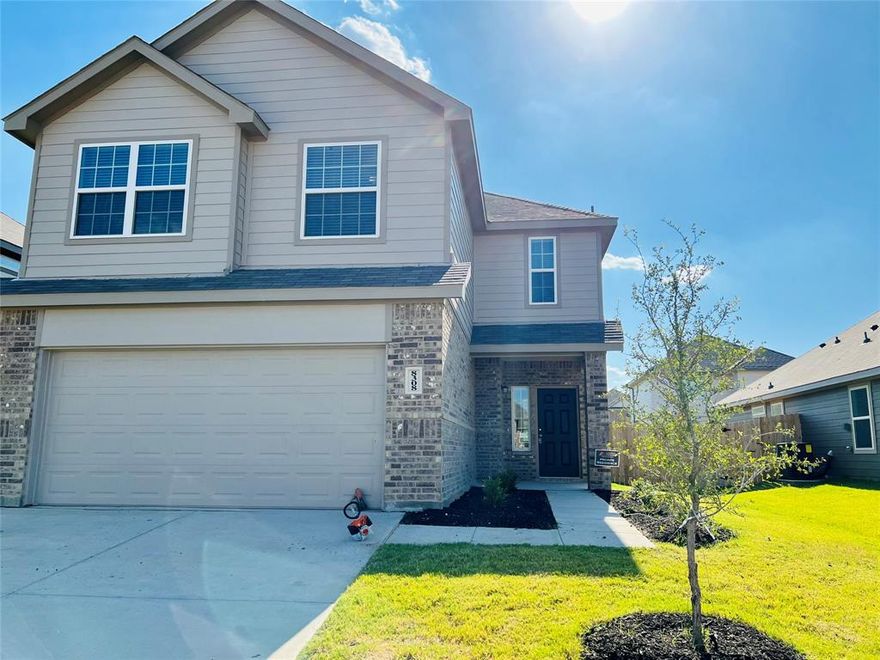 Two Story 4 BRs, 2.5 bath in new Sycamore Landing Community* Open kitchen plan with granite counter-top, stainless steel appliances* Master bedroom features lovely windows, exquisite bath with vanity, garden tub and large walk in closet* Bedrooms are all upstairs and spacious* Other features include a covered patio, 2 car garage, wood-grain vinyl plank flooring, carpets in the bedrooms, nice patio, large fenced backyard, and a sprinkler system * Tenants have to bring their own Refrigerator, Washer and Dryer. Tenant and tenant Agents to verify all specifications, Schools and Measurements.