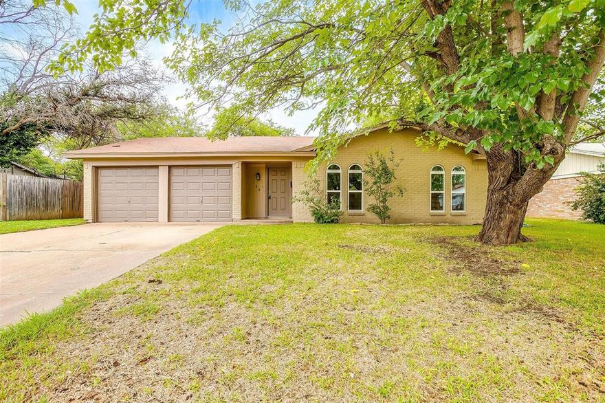 Beautiful completely remodeled 3-2-2  on desirable established street in Burleson-  Much Sought after Burleson ISD Home has cathedral ceiling in living room Ceiling Fans throughout French doors leading out to covered patio.  New plumbing, new composition roof-granite countertops in remodeled kitchen and bathrooms. New vinyl plank flooring throughout home. 2 Car Garage-Fenced backyard-Come see this lovely home and you can be moved in  and start the new  year in this wonderful home.