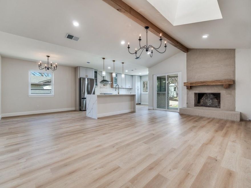 A beautifully designer-renovated single-story home in the Lake Highlands area, where light, space, and style come together effortlessly. This rare listing with a pool offers an open-concept floor plan that flows seamlessly into a stunning custom kitchen—the true heart of the home—perfect for gathering, celebrating, and everyday living. A dedicated private office provides the ideal work-from-home space, while an elegant dining area sets the stage for memorable dinners and special occasions.

Sunlight pours through expansive windows, filling each room with warmth and natural light. Step outside to your private backyard retreat featuring a fully renovated pool, a large backyard with plenty of room to play and entertain, a storage shed, and even a charming greenhouse—creating endless possibilities for gardening, hobbies, and outdoor enjoyment.

Thoughtfully updated with a new roof, new windows, and updated plumbing and electrical, this home offers both timeless beauty and peace of mind.

Ideally located within walking distance to Highland Meadows Elementary, this home blends comfort, convenience, and lifestyle in one exceptional opportunity.

This isn’t just a home—it’s a lifestyle.