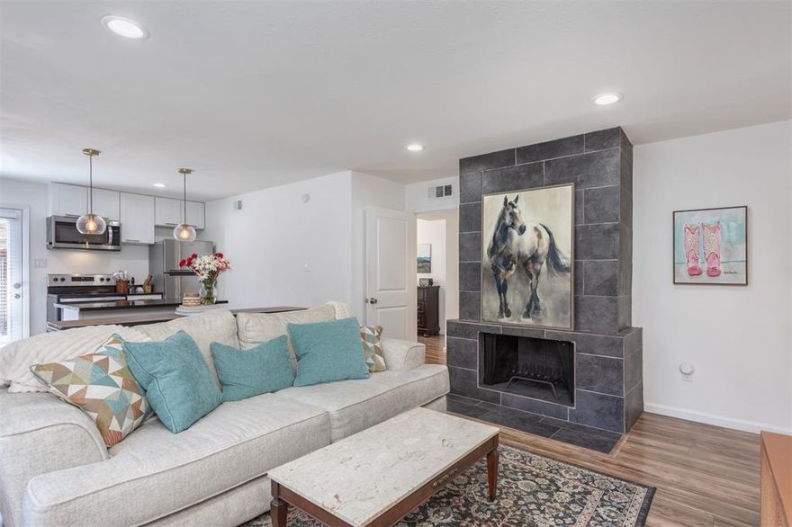 Discover this beautifully maintained 3-bedroom, 2-bath townhome that perfectly blends charm, comfort, and convenience. Featuring durable luxury vinyl flooring throughout, this home boasts a neutral color palette that provides a warm and inviting atmosphere, ready for your personal touch.
The living room is the heart of the home, complete with a striking fireplace, creating the perfect focal point for cozy nights in or entertaining guests. The open-concept layout flows seamlessly into the dining area and kitchen, making everyday living effortless.
The primary suite is a relaxing retreat with ample space, while the additional bedrooms offer flexibility for a home office, guest room, or nursery. The updated bathrooms feature modern finishes for a fresh, stylish look.
Step outside to your private backyard patio, a peaceful retreat ideal for morning coffee, gardening, or evening relaxation.
Located in a prime Dallas neighborhood, this home offers easy access to Hwy 75 for a quick commute and is close to highly rated Richardson ISD schools, shopping, dining, and entertainment.

Don’t miss this incredible opportunity—schedule your showing today and experience the charm for yourself!