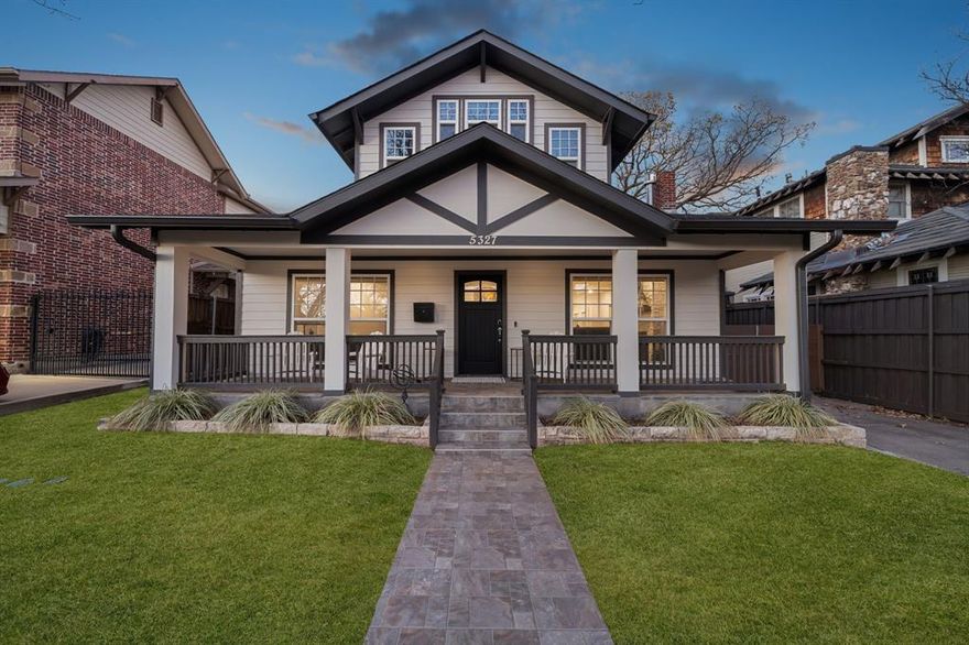 Discover modern Craftsman living at 5327 Richard Ave., where thoughtful renovations and resort style amenities create an effortless indoor outdoor lifestyle. Sunlit living spaces showcase hardwood floors, new Hunter Douglas roller blinds blackout in the primary, and a striking stacked stone fireplace. The front office or gym features coffered ceilings, and a chic half bath off the living room was fully remodeled. The chef’s kitchen impresses with designer quartz counters, custom cabinetry, and Sub Zero and Wolf appliances, while an adjacent wine and bar grotto elevates entertaining with extensive bottle storage, a wine refrigerator, separate freezer and ice maker, and refrigerator drawers. Everyday function shines in the mudroom or pool room with new tile flooring and a remodeled pool bath, and in the renovated laundry room with storage cabinets, quartz counters, refrigerator, and heated towel racks. The serene primary suite offers blackout shades, California Closets, and a spa level bath with Robern lighted medicine cabinets, dual vanities, oversized glass shower, heated towel racks, and a coffee bar with refrigerator drawer. An upstairs guest suite enjoys its own remodeled bath and closet. Outdoor living is exceptional a new pool with sun shelf is bordered by turf and custom tiled planters with drip irrigation, and a large covered patio offers heaters, a full outdoor kitchen with grill, and an outdoor shower. Additional upgrades include dual zoned HVAC with separate upstairs control, Lutron Caseta internet enabled light switches, a new TimberTech back fence with electric alley gate, and an epoxy sealed garage with custom storage racks. Move in ready and minutes from the best of Dallas.