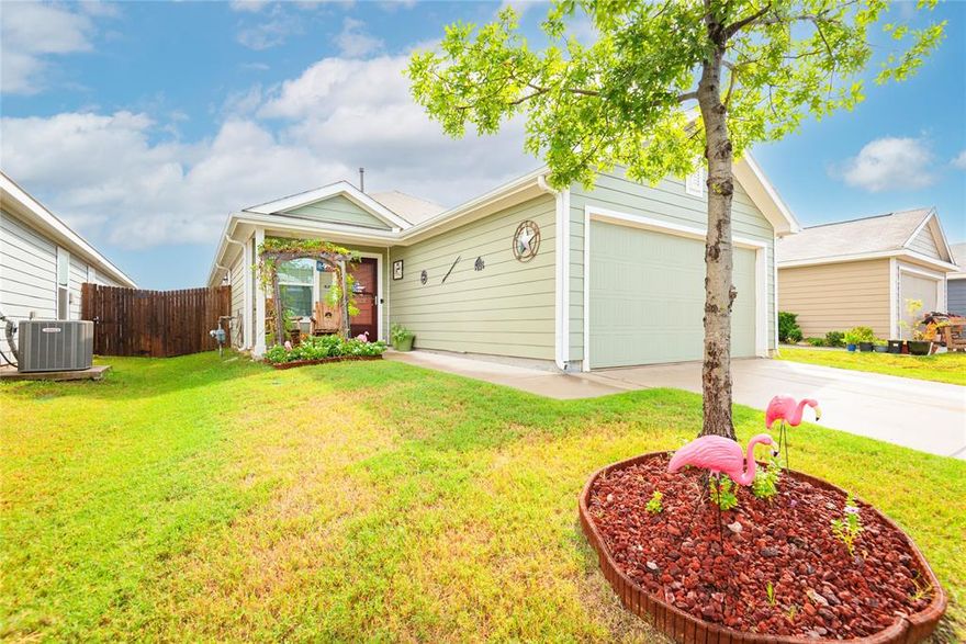 Cute 3 bedroom 2 full bath cottage in popular Preserve at Honey Creek! Recent upgrades include walk-in shower in the Primary Suite, gutters and Energy Efficient Solar Panels that will be paid off at closing! Please see Utilities posted in documents! Home also includes luxury vinyl plank flooring, great kitchen with rich quartz counters, gas cook-top and tons of storage. Huge Primary Suite and update bath with walk in shower. Spacious family room. Large secondary bedrooms and 2nd full bath. Finished out 2 car garage. Large private fenced backyard and perfectly located close to the neighborhood pool, playground, splashpad and Pavilion! 4.5% Qualifying Assumable. See agent for details.