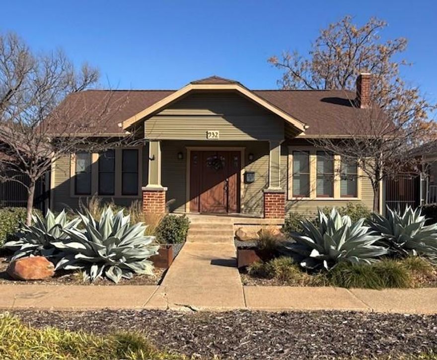 Beautiful Craftsman Home in the heart of the North Oak Cliff. This home sits only a few blocks from Stevens Park Golf Course & Bishop Arts District. Recent updates include: all interior walls and trim painted, exterior painted, HVAC and duct work, window coverings, bathroom faucets, landscaping changed to drought resistant plants in the front of the home, automatic irrigation system installed and the wood fence has been  painted. Other features include hand-scraped oak hardwood floors throughout, living room, dining room and kitchen flow to a second living space which leads to a giant backyard, featuring a 200 SF deck covered by a custom built cedar gazebo, detached garage that was custom built to spec matching the architecture & colors of the main house. Lastly, an oversized two car garage that is fully finished out with drywall and AC. This homes has everything you are looking for along with an ideal location and huge lot.