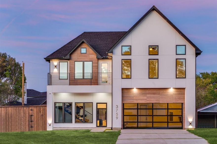 Exquisite new construction property that epitomizes luxury living. Boasting 5 bedrooms, 4.1 bathrooms, and a sprawling 4,769 sq. ft. of living space, this home is now nearing completion and ready to welcome its new owners. Situated on an oversized, generous lot this property features a covered outdoor kitchen and ample space for a pool, pickleball-sports court and garden. This property offers a private study, game-media room, front balcony, and 2 expansive covered patios (each approx. 320 sq.ft.) making it the perfect oasis for outdoor living. Crafted by Dream Homes, this residence showcases a grand 2-story entry with a striking floating staircase and a spacious family room that features a sleek linear fireplace, that opens to a well-appointed kitchen with a large island, pantry, bar and dining area. Main level features include 12ft ceilings, powder bath, laundry room, mudroom with pet shower, and large primary suite. Upstairs you'll discover a large media-game room with vaulted ceilings, laundry closet, front patio, 3 full baths- 4 bedrooms - one of which is a secondary primary bedroom and bath with access to the covered patio with turf. This home is designed for seamless indoor-outdoor living with plenty of space to entertain. Located in a premiere neighborhood near private schools, retail, restaurants, and Love Field Airport, this property offers the perfect blend of opulence and convenience.