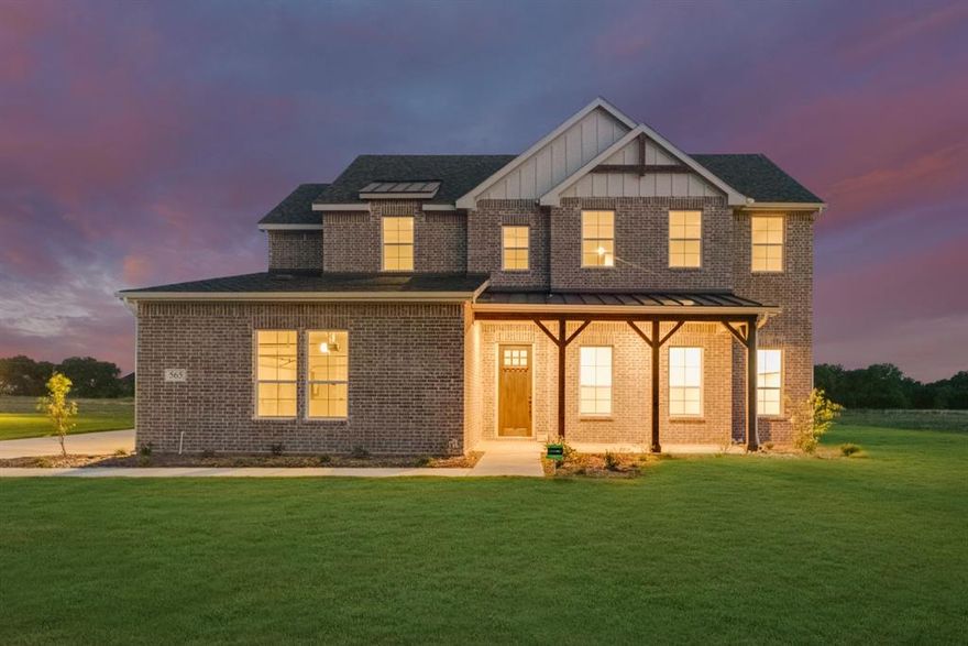 Enter through the spacious covered front porch, where you’re welcomed by the grand foyer and staircase. To the left, you’ll find a large home office. Strategically located by the stairs, you’ll see the family room with a cozy fireplace directly across from the kitchen, which features a massive island. Next to the kitchen lies the walk-in pantry and dining room with access to the covered patio. Connected by a door to the 3 car garage, the mud room and laundry room are thoughtfully placed. The owner’s suite is placed at the back of the home with a sizable bedroom that can fit a king-sized bed and more. The bathroom features a dual vanity, spa-like shower and luxurious tub, a large walk-in closet. Up the stairs, a huge loft area awaits, ideal for a game room. Three bedrooms are placed throughout the second floor, perfect for your kids to have their own area of the home and for any guest bedrooms. You’ll also find two full bathrooms and a large walk-in closet to finish off the top floor.