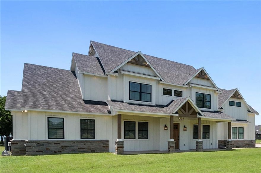 PRICE IMPROVEMENT AND ADDITIONAL PURCHASE OPTIONS!!Lakefront Luxury with Flexibility & Income Potential!
Experience the ultimate in peaceful lake living on Richland Chambers Lake with this stunning property! Originally over 17 acres of beautifully maintained land, there is now a purchase option to split off 12.77 acres, leaving the main home on a private 4.65-acre tract—perfect for those seeking a manageable, lakefront lifestyle. See MLS #21130046 for reference.
Step inside this exquisite home and be captivated by lake views from every room, soaring ceilings, 8-ft doors, and an open, family-friendly layout. The kitchen features tall custom cabinetry, quartz counters, tile accents, and an oversized island, ideal for gatherings.
The primary suite is a private retreat, boasting wood and beamed ceilings, a sitting area, a spa-like bathroom with jetted tub and oversized shower, and a closet with built-ins. Upstairs offers three additional bedrooms, two baths, and a flexible space perfect for a media room or second living area.
Outside, you’ll find a 2,000 sqft workshop with plumbing and electric, RV hook-ups, and ample room to build cabins—an ideal setup for short-term rentals or additional income opportunities. With nearly 700 linear feet of water frontage, this property blends lakefront luxury with country tranquility.
Conveniently located just off the highway, this property offers easy access while still feeling like your private lakeside retreat. Don’t miss your chance to own a slice of paradise with options to fit your lifestyle!