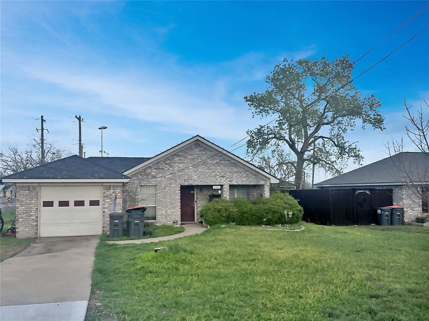 This Charming fixer-upper, 3 BED 2 BA brick home is loaded with potential. It has a new Roof, and good bones. Garage has been converted for additional living space. Located near Rosamond-Sherley Elementary school and No HOA, home is on the corner lot and being sold As Is.  Additional photos in Transaction Desk.