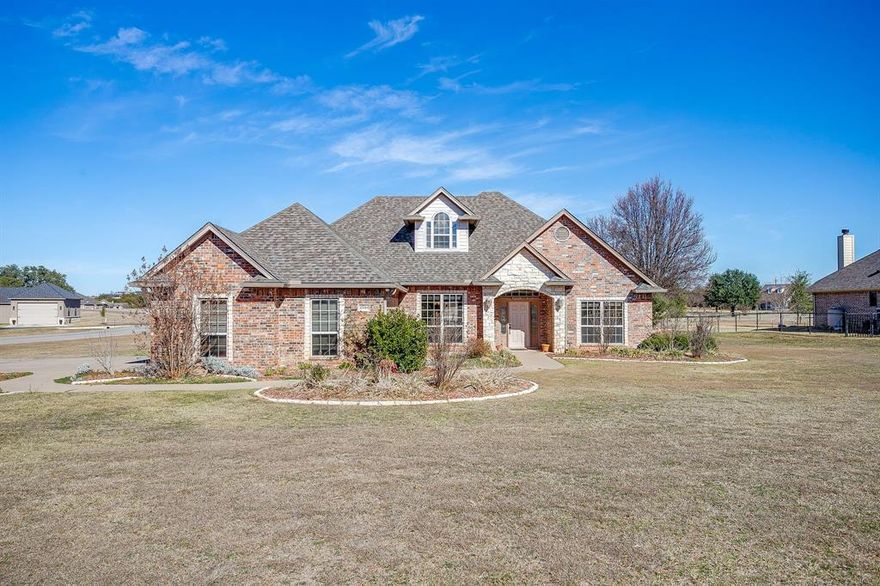 Welcome to the serene sought after community of Bentwater on Lake Granbury! This one owner custom home on a 1 acre corner lot shines inside and out with pride. Featuring 3 bedrooms, 3 full bathrooms, game room and open floor plan. Ideal for young families, multi-generational living and entertaining. The first level shares a primary suite, 2 secondary bedrooms, guest bathroom, formal dining, living area, eat-in kitchen and laundry room. A covered patio with direct access to the kitchen is perfect for hosting or dining outdoors. A split bedroom design offers the perfect amount of privacy. The game room is located on the second level including a walk-in closet and full bath providing the option of a 4th bedroom, second primary or guest room. An oversized garage with man door access and wall of storage cabinets makes organizing a breeze. Make this one acre lot your private oasis with ample space to install a shop, pool and second drive way with plenty of room to spare. The possibilities are endless! Current updates include, new HVAC 3 zone unit installed in 2025, ready to heat water heater installed in 2025 and new roof in 2025. Exclusive Lake Granbury Access and amenities puts the lake at your finger tips. Historic Granbury Square, shopping, restaurants and HEB are just minutes away. For weekend entertainment enjoy the private clubhouse with a pickle ball court, tennis court and playground. This property truly has it all!