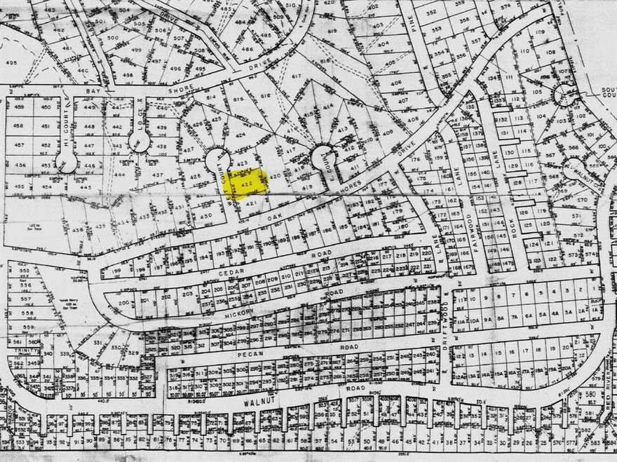Lot is located on the main road in the improved subdivision of Oak Shores located on Lake Nocona. This lot is cleared and ready for your dream home close to the lake. It is situated less than .5 mile from the serene waters, offering all the pleasures of lakeside living without the lakefront price tag. Just down the road is Boone Park, a community park featuring a public boat ramp and pristine picnic areas. Invite your friends and family for a day or weekend of camping, fishing, swimming, boating, sunset watching, etc. on the beautiful shores of Lake Nocona. Lot 422 can be purchased separately to have a combined lot size of .43 acres. Oak Shores is going through a major revitalization, so don’t miss out before the prices of properties explode. Lots 420 and 422 can be purchased along with this lot for a combined lot size of almost an acre.
