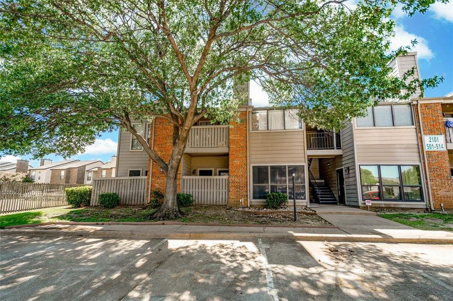 Charming First-Floor Condo in Prime Arlington Location! Welcome to this beautifully maintained first-floor condo in the heart of Arlington with no stairs and easy access throughout. Step inside to find a cozy living room with a fireplace, seamlessly connected to the dining area and kitchen, creating a warm and open living space. This home features two spacious bedrooms and one full bathroom with dual sinks, providing convenience for both rooms. Enjoy not one, but two private patios—one off the living room and another off the primary bedroom, perfect for relaxing. Additional highlights include a utility room located in the kitchen for added functionality and access to a community pool for enjoying warm Texas days. Whether you're a first-time buyer, downsizing, or looking for a low-maintenance lifestyle, this condo offers comfort, convenience, and location all in one.