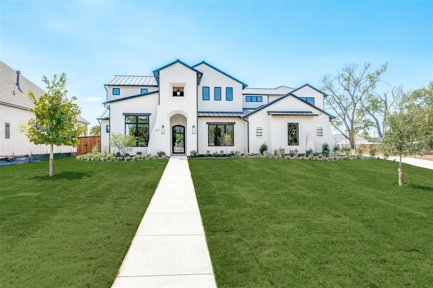 Completed Sept.2023.Fabulous new construction home with clean lines and amazing floor plan.Step into beautiful entry with study to the left of the grand foyer and guest suite at the front of the home.Large great room that is open and offers soaring ceilings and elegant fireplace in living area. The kitchen is spacious and highly functional with large center island, custom cabinetry and beautiful quartz countertops.Oversized walk-in pantry offers room for secondary refrigerator.The master suite is spacious, offers a very spa like en suite master bath.Downstairs game-media room is fabulous for family gatherings or movie night.Enjoy an upstairs game room and 3 more spacious bedrooms with 3 full baths custom finishes include European white oak floors, premium quartz, marble and granite countertops Elegant lighting and contemporary ceiling fans are the perfect enhancement to this home. Enjoy the large covered patio with built-in grill and take in the great yard which offers room for a pool.