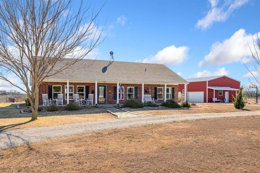 Enjoy breathtaking views and wide-open spaces on this rare 11.97-acre ag-exempt property, offering endless possibilities. With ample room to divide, build a second home, create an Airbnb, host RVs, start a small business, raise your own beef, or bring your horses, the potential here is exceptional.
The ranch-style home features stunning hand-scraped wood floors, new windows, stainless steel appliances, and a spacious laundry room that doubles as a home office. All bedrooms include walk-in closets, providing generous storage throughout. Relax and unwind on the front or back porch and enjoy the peace and quiet of country living.
A 30x15x14 workshop with a bathroom includes a loft ideal for storage or future apartment build-out. The property offers a total of six garage spaces, perfect for vehicles, equipment, or hobbies. Additional highlights include handicap-accessible features and abundant storage both in the home and the workshop.
Conveniently located just 10 minutes from Melissa and 20 minutes from McKinney, this property delivers the perfect blend of privacy, versatility, and accessibility.