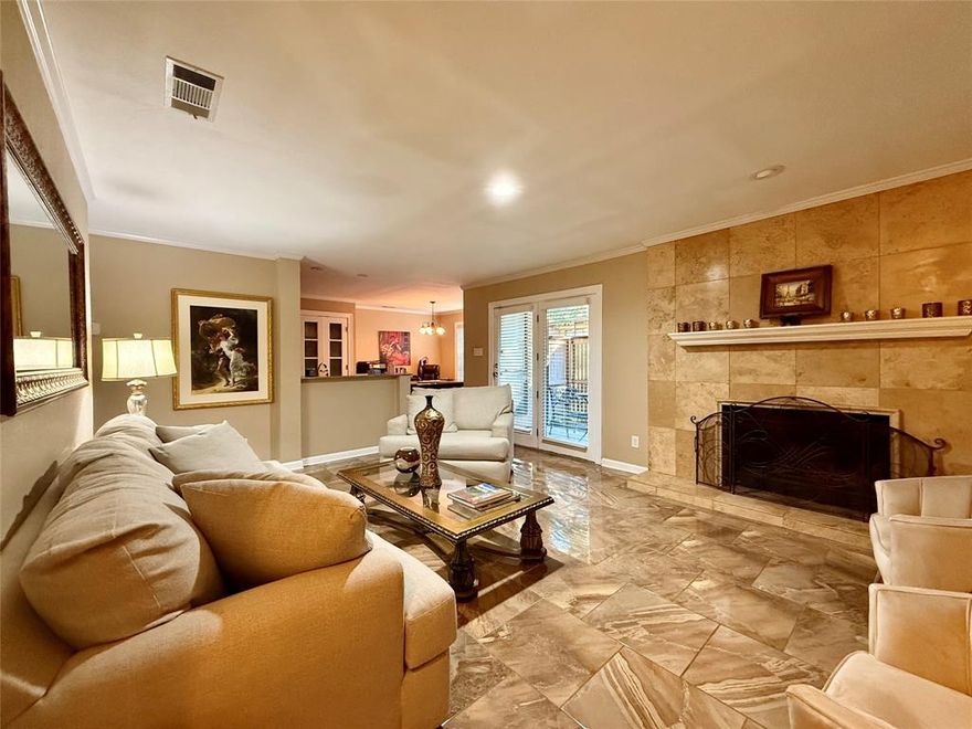 Experience refined living at The Cloisters, where sophistication meets everyday comfort! This beautifully updated 2-bedroom condo exudes charm and style, featuring a bright open layout perfect for both relaxing and entertaining. The master bedroom features two spacious walk-in closets, and the second bedroom also has a large walk-in closet. The inviting living area boasts a warm brick wood-burning fireplace, while the dining space and breakfast bar create an effortless flow for gatherings. Elegant luxury travertine-look tile flooring throughout enhances the home’s upscale feel and easy maintenance. Step outside your door and enjoy a wealth of resort-inspired amenities. Cool off in one of the sparkling pools, recharge in the modern fitness center, or relax in the soothing hot tub and sauna. The clubhouse offers the perfect setting for socializing with friends or hosting events, while the racquetball and tennis courts, keep recreation right within reach. Ideally located for convenience and leisure, The Cloisters offers an exceptional lifestyle that combines tranquility, activity, and community. Don’t miss your chance to call this stunning condo your home. Discover the perfect blend of luxury and serenity at The Cloisters today! *Motivated Seller is offering to pay 6 Months of HOA dues with an acceptable offer!