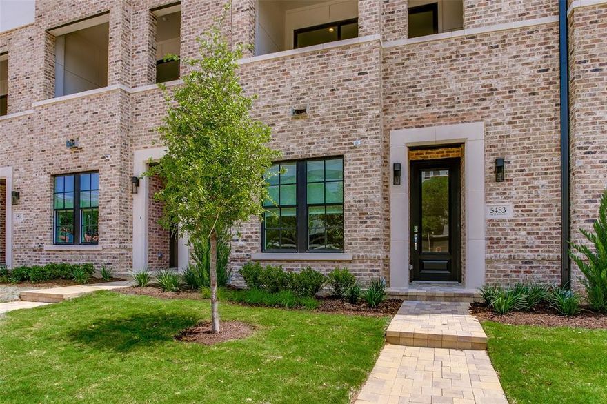 MOVE-IN READY NEW CONSTRUCTION! This 3-bed, 3.5-bath townhome by InTown Homes offers a prime location just steps from dining, entertainment, and the DART. Commuting is a breeze with quick access to major highways, making it easy to explore the entire metroplex. Inside, enjoy a light-filled open floor plan, sophisticated finishes, and engineered hardwood floors throughout. The main level features soaring 12-foot ceilings and a 10-foot sliding panel door that opens to a private balcony. The sleek kitchen boasts Fisher & Paykel appliances, quartz countertops, designer tile backsplash, and soft-close cabinetry. Unwind in the spacious primary suite with a spa-like bathroom and expansive walk-in closet. The stunning rooftop terrace provides an ideal space for entertaining. The community will also feature a lush courtyard and resort-style pool. MODEL HOME LOCATED AT 5449 PATTERSON FOR SHOWINGS AND OPEN HOUSES.
