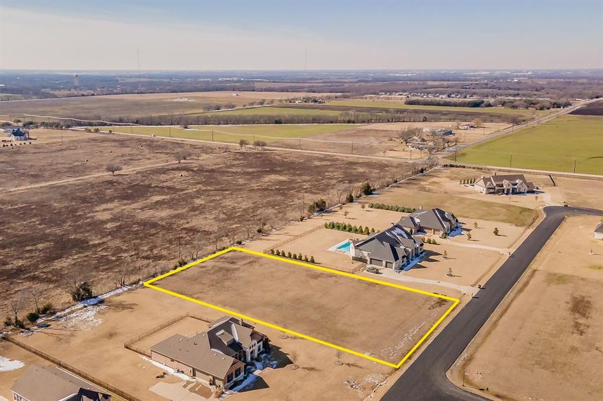 Build your custom dream home on this exceptional 1-acre homesite offering generous space for a grand custom residence, outdoor living, pool, and expansive landscaping in the highly sought-after Waterstone Estates. This 680-acre gated community offers luxurious country living just beyond McKinney's city limits. Enjoy expansive views, mature trees, and stunning natural beauty. Amenities include a beautifully maintained park, a playground for families, a gathering pavilion, and a private fishing lake, providing plenty of opportunities for relaxation and recreation along with a welcoming, close-knit community atmosphere. Ideally located within McKinney ISD, just minutes to Historic Downtown McKinney, Hwy 75, Legacy West, The Star in Frisco, and McKinney National Airport. Surrounded by million-dollar custom estates—bring your builder and create a truly exceptional luxury residence.