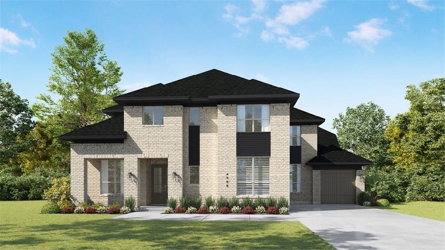 Welcome to the Lucca, a beautifully crafted home that combines elegance and functionality, starting with a distinctive swing garage that enhances its curb appeal. As you enter the foyer, you're greeted by a spacious study and a grand staircase that sets the tone for the rest of the home. The hallway guides you past an inviting entertainment room into the expansive living space, where the dining area and kitchen create a perfect hub for family gatherings. The kitchen, tucked toward the back of the home, features a cozy breakfast nook that opens to the outdoor living area, which includes a convenient pool bath. The open-concept design ensures seamless access to the primary suite, offering a serene retreat. Additionally, a second bedroom is thoughtfully located just off the kitchen, providing both comfort and convenience. The second floor features two additional bedrooms, a game room, and a dedicated study area, making it ideal for both relaxation and productivity. This floor plan is designed to meet the needs of modern living, offering a harmonious blend of style and practicality.
