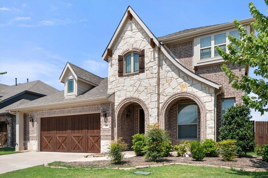 Welcome to a beautifully designed home that offers something for every lifestyle! This impressive property features 4 spacious bedrooms, a dedicated office or media room, an upstairs game room, and a flexible space that makes an immediate statement as you enter. The heart of the home is an inviting open-concept kitchen, living, and casual dining area, filled with natural light and centered around a striking floor-to-ceiling corner fireplace. Enjoy wood-look tile flooring that is consistent throughout the main level. The kitchen is a true showstopper—featuring an oversized island, upgraded countertops and backsplash, double ovens, and a walk-in pantry. Relax in the primary suite, complete with a charming window seat, and a spa-like ensuite bath offering a garden tub, separate shower, dual sinks, and a large walk-in closet. Upstairs, enjoy a spacious game room and a separate office or media room with custom built-ins, perfect for work or play. The three additional bedrooms are generously sized and share a bathroom with dual sinks. Step outside to your oversized corner lot, where you’ll find a newly planted privacy tree line, a large patio, and gas plumbing ready for an outdoor kitchen—perfect for entertaining. Additional highlights include an oversized 2.5-car garage with shop sink and transferable builder warranties. Located in a vibrant community with resort-style amenities, including multiple parks, scenic walking trails, and a stunning pool with a tanning ledge, wading area, and picnic tables—this home truly has it all. Move-in ready and built for lasting memories—don’t miss your chance to call this dream home yours!