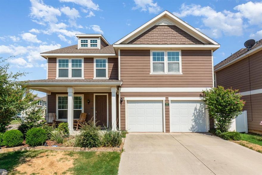 2.81% Assumable FHA! Enjoy NO MUD TAX! Fresh paint and Carpet! This charming two-story home sits on a spacious corner lot in Providence Village with a cozy covered front porch that welcomes you in. The open layout connects the living, dining, and kitchen areas, making it easy to entertain or enjoy everyday life. The kitchen includes a large island and walk-in pantry tucked inside the laundry room for extra convenience. A rare first-floor second primary suite with a full bath offers flexibility for guests or multi-generational living. Upstairs, a versatile loft makes a perfect game room, home office, or play area. The main bedroom is a true retreat with a sitting area, two walk-in closets, and a spacious ensuite bath. Two more bedrooms and a shared bath round out the second floor.