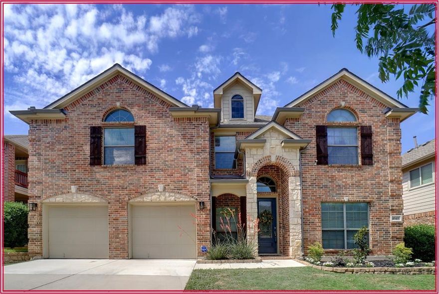 Happy Monday MULTIPLE OFFERS in! Please send highest and best by 11am 4.6.26
Spacious and well-maintained, this First Texas Home with a beautiful brick and stone upgraded exterior, located in the highly desirable Heritage community! This flexible 4 or 5 bedroom, 3.5 bath floorplan features a study, formal dining room, and generous living areas throughout. The seller has beautifully updated and opened the kitchen to the main living area, showcasing an island, quartz countertops, modern finishes, and a butler’s pantry—perfect for entertaining. The kitchen is a must see!  The family room features a beautiful stone fireplace with gas logs. The primary suite is downstairs and boasts a luxurious bathroom with his-and-her vanities, a garden tub, a large walk-in shower plus a large master closet. New carpet! The upstairs offers a large living area and a media room that can serve as a 5th bedroom  Additional features include an oversized 2.5-car garage and a radiant barrier for enhanced energy efficiency.  This home is located close to the pond and playground, for the kids, but you will also enjoy resort-style community amenities including pools, parks, trails, award-winning schools, great shopping and restaurants, plus close to I35 for your commute . Stylish, spacious, and move-in ready!