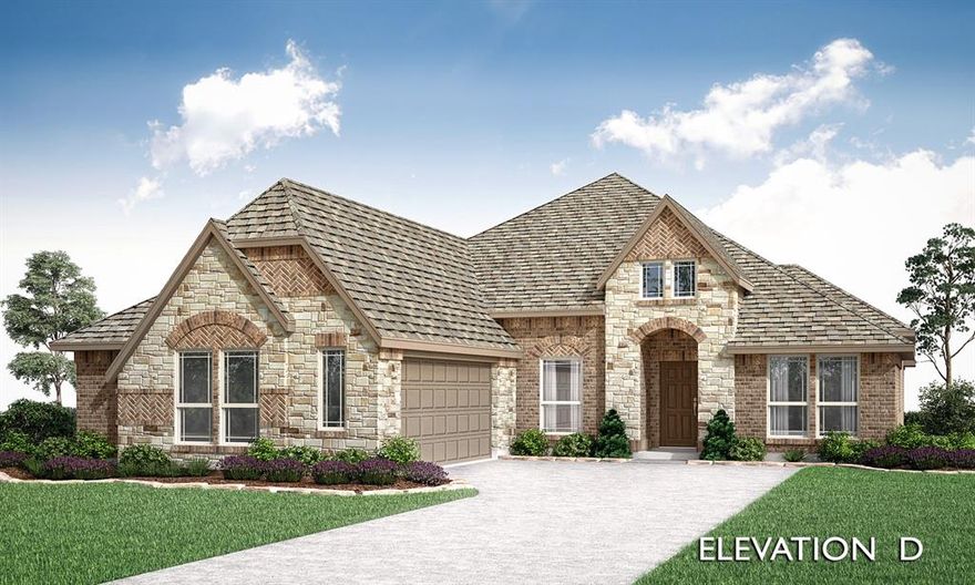 NEW! NEVER LIVED IN. Ready to Close December 2025! The Rockcress by Bloomfield Homes is a single-story plan with 3 bedrooms, 2 baths, and a 2-car garage, featuring a stone-and-brick exterior and covered front porch. Inside, Level 4 engineered wood flooring extends through the main living areas, leading to a deluxe kitchen with granite countertops, a gas cooktop, built-in oven, custom cabinetry, and a large island that connects directly to the open dining and family rooms. The family room includes a floor-to-ceiling direct vent fireplace with gas starter, creating a central gathering space. The private primary suite is located at the back of the home and includes a spacious walk-in closet and a well-appointed bath, while two secondary bedrooms are situated off their own hall with a shared full bath. A study is located near the foyer for work or flex space, and a powder bath is included for guests. Additional features include a gas water heater and energy-efficient systems. Exterior highlights include a covered patio, metal fencing for the backyard, and full landscaping, providing both privacy and outdoor enjoyment. This layout balances open-concept entertaining areas with private bedroom retreats, all within a thoughtfully designed footprint that prioritizes function, flow, and everyday comfort. Call or visit Bloomfield Homes at Abe's Landing in Granbury today to learn more!