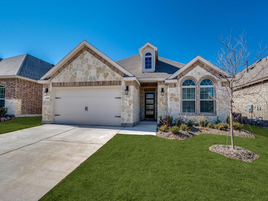 Multiple offers rec'd-Highest & Best due before 6pm Sumday, 1-30. Backs to a line of trees, offering privacy & stunning views!
Loaded w upgrades & features-
stone and brick elevation, uplights, lg cov patio + lg uncov patio. Gas Stub for grill. Flood lights lite bk yd. Outlet for string lights on cov patio. Oversized gar-aprox 22' Long. 
Epoxy gar floor. Tankless wtr htr. Uplighting. Upgraded front dr, upgraded flooring & stunning tile backspsh. SS app w gas cktop, Blinds on windows and in bk dr. Flr plug in fam rm & wired for wall mount TV, Cab's in utility, Rocker switches, Quartz counters in kit, Cab hdware thru out. Tech features offer control of HVAC and garage door & smart phone plus keyless entry!