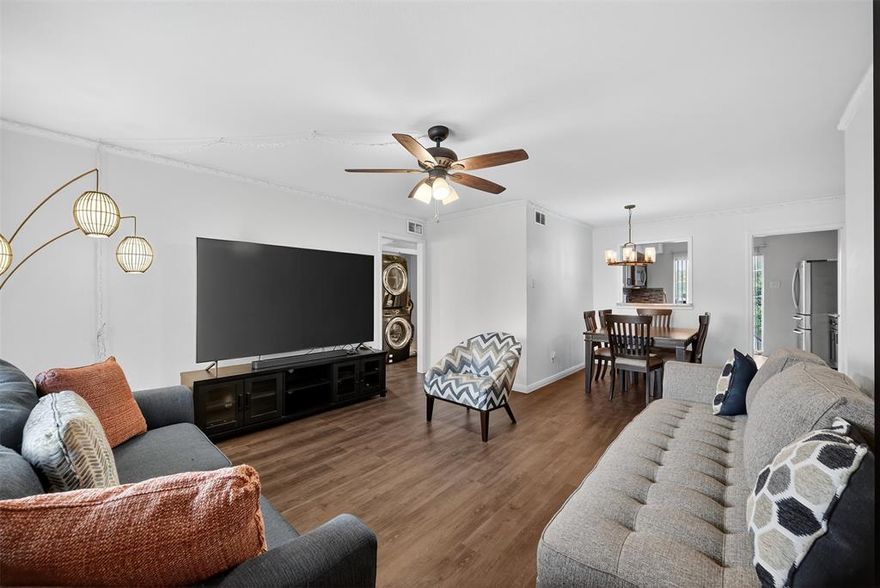 Experience upscale living in this fully updated, modern 2-bedroom, 2-bath condo in The Burgundy Condos, located in North Dallas. This beautifully refreshed home features a brand-new kitchen and bathrooms, along with thoughtful recent upgrades that add comfort and style.

The open-concept layout seamlessly connects the living, dining, and kitchen areas, making it ideal for relaxing or entertaining. The kitchen impresses with granite countertops, rich espresso cabinets, stainless steel appliances, a sleek glass tile backsplash, and a brand-new faucet.

Both bathrooms have been updated with brand-new faucets and shower heads, and the hallway bathroom features a brand-new toilet. Fresh paint in the bedrooms and bathrooms gives the home a bright and inviting feel. Additional recent upgrades include new bedroom windows and a new window in the primary bathroom, enhancing both energy efficiency and aesthetics.

Durable wood-look tile flooring flows throughout the space, creating a cohesive, clean, and modern aesthetic. The spacious primary suite includes an en-suite bath, and both bedrooms offer generous walk-in closets.

Located in a quiet, well-kept community with assigned parking, residents enjoy excellent amenities including a sparkling swimming pool, playground, picnic area, and a peaceful courtyard. Homeowners also receive complimentary internet and cable service through Spectrum—a fantastic added value.

With easy access to major highways, DFW Airport, shopping, dining, and entertainment, this condo offers the perfect blend of location, lifestyle, and long-term value—ideal whether you're purchasing your first home or adding to your investment portfolio.