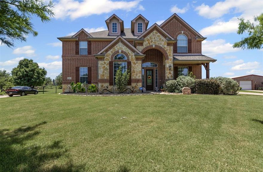 This house comes with a REDUCED RATE as low as 6.25% (APR 6.524%) . This is a seller paid rate-buydown that reduces the buyer’s interest rate and monthly payment. Terms apply, see disclosures for more information.
5024 Running Brook Drive – a true Texas gem nestled in the desirable Joshua Meadows community! This expansive 4,350 sq ft two-story home features 4 spacious bedrooms, 4 full bathrooms, a private home office, and 3 versatile living areas, thoughtfully designed for comfort, style, and function.

Step through the front door and be greeted by gorgeous soaring ceilings, an abundance of natural light, and elegant finishes throughout. The open-concept layout flows effortlessly from the main living space into a gourmet kitchen with extensive cabinetry, ample counter space, and a butler’s pantry perfect for prep and storage.

Upstairs, you'll find a second full-size living room—great for a game room, lounge, or play area—plus a fully equipped media room ready for your projector and Friday night football games. Whether you're entertaining or relaxing, this home offers plenty of space to do it all.

The private office provides a quiet retreat to work from home, while the luxurious primary suite includes a spa-style bath and a spacious walk-in closet. Secondary bedrooms are generously sized for guests or family.

Outside, enjoy almost an acre along with its added convenience and flexibility of a detached garage, offering extra parking, storage, or even workshop potential.

Located in the peaceful, well-kept Joshua Meadows neighborhood and zoned to highly rated Joshua ISD, this home combines comfort, space, and small-town charm—all just minutes from shopping, dining, and major roads.

***Flooring Allowance to New Buyers with an acceptable offer***